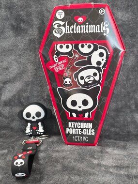 Skelanimals Series 1 Marcy Monkey Collectible Keychain & Coffin Box - Open Box